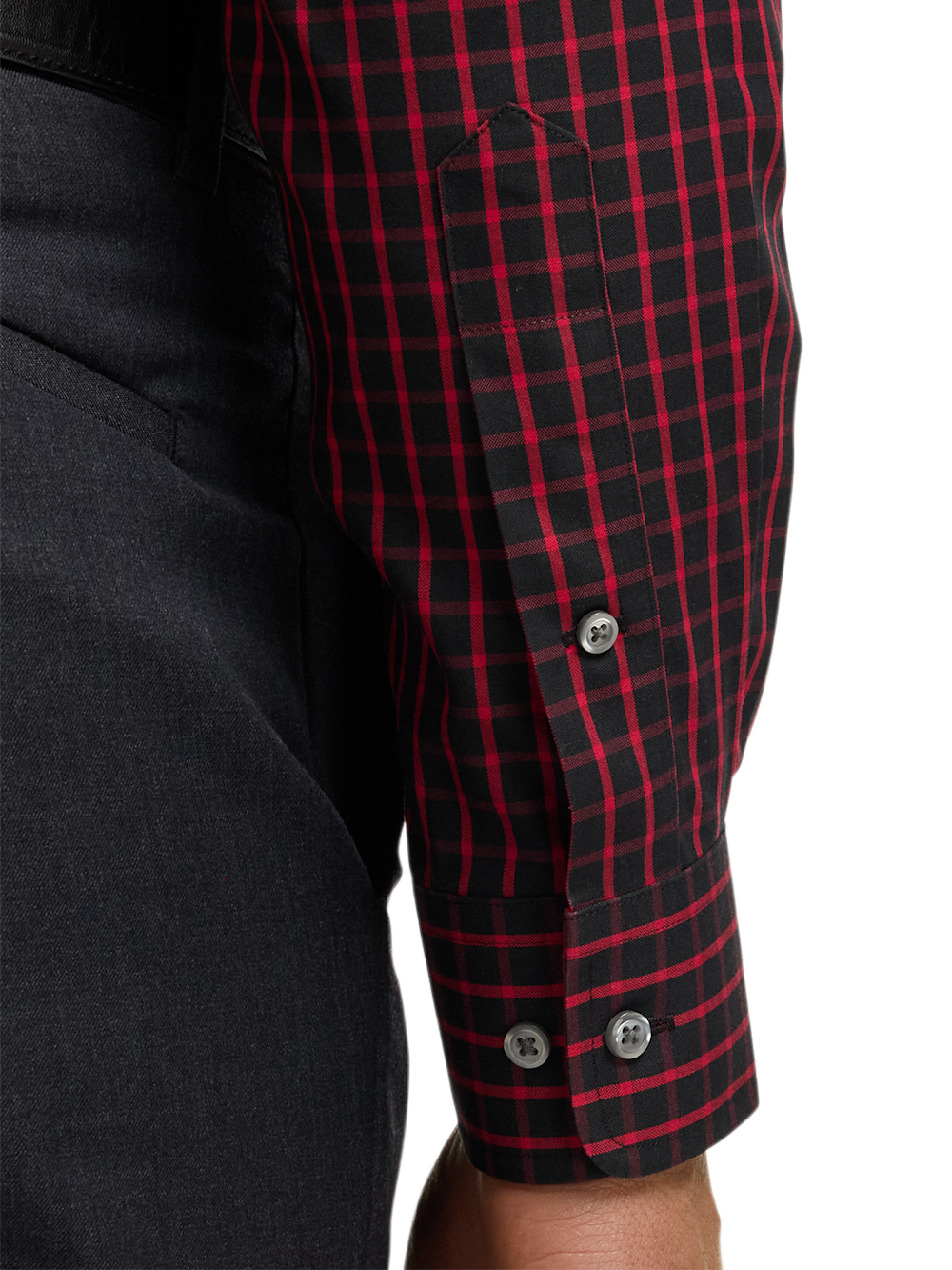 Alternate Image of Comfort Stretch Non-iron Check Dress Shirt With Contrast Trim-3