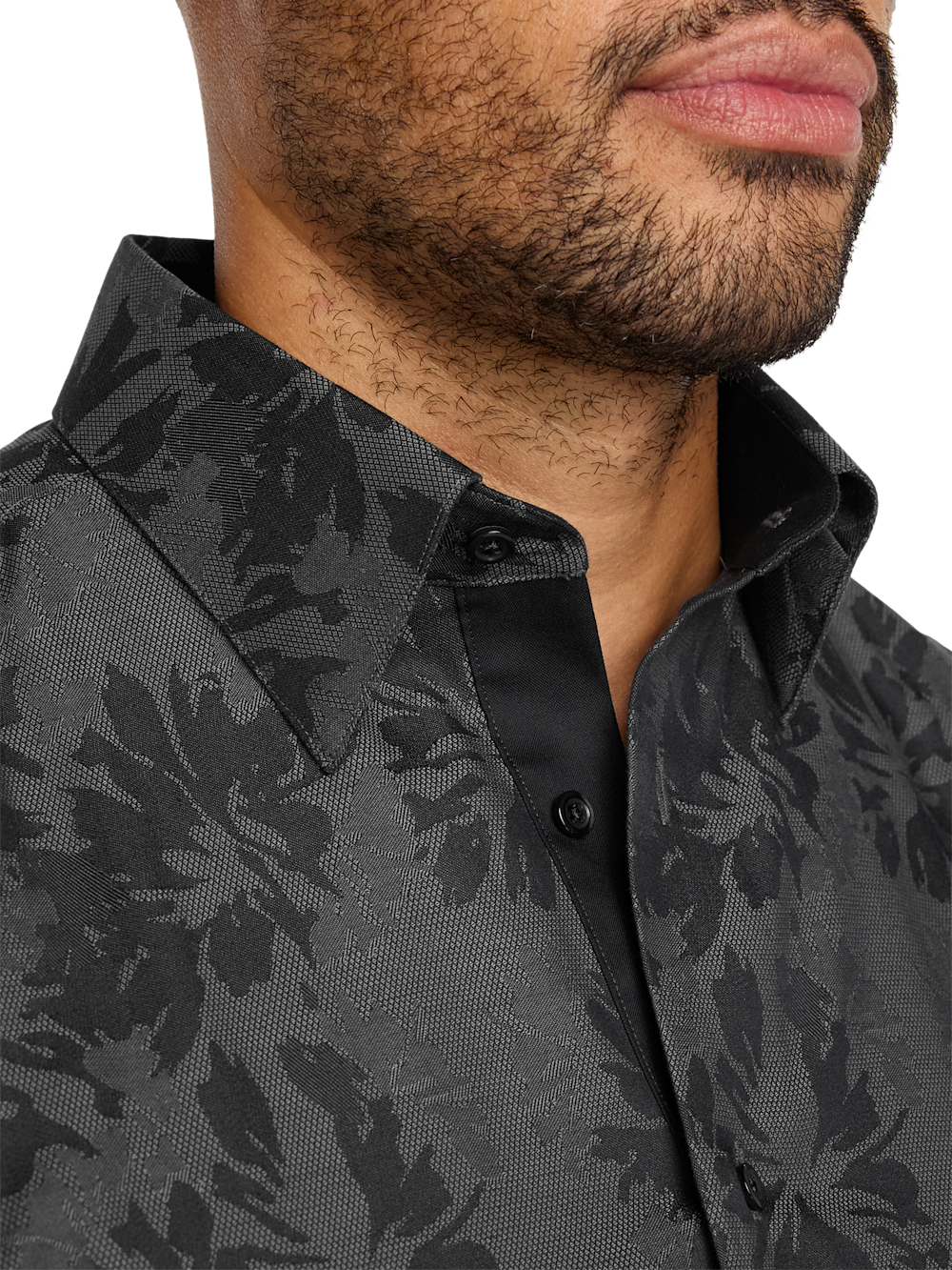 Alternate Image of Comfort Stretch Non-iron Botanical Dress Shirt With Contrast Trim-2