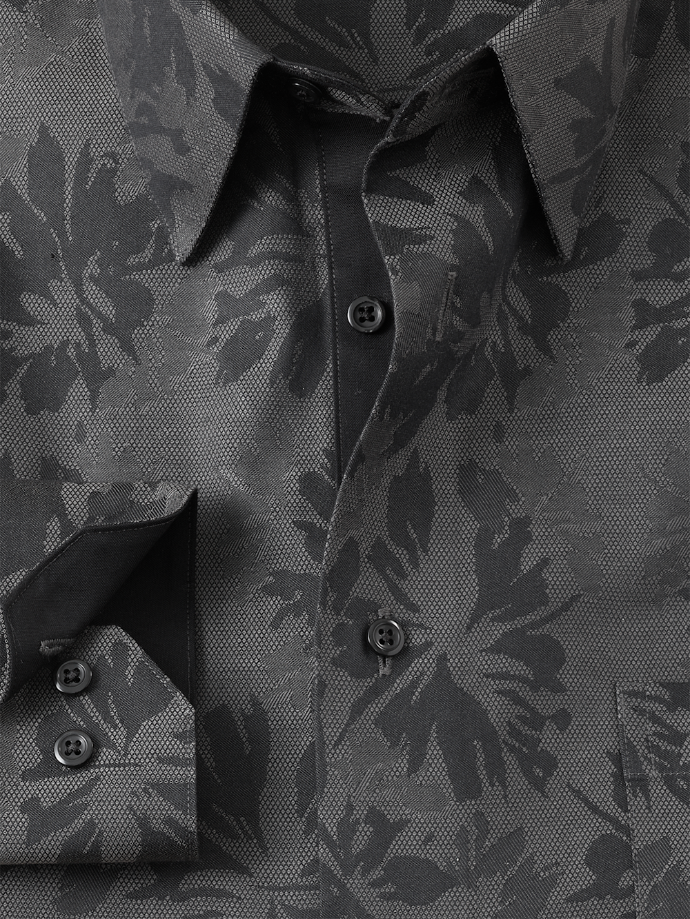 Alternate Image of Comfort Stretch Non-iron Botanical Dress Shirt With Contrast Trim-5