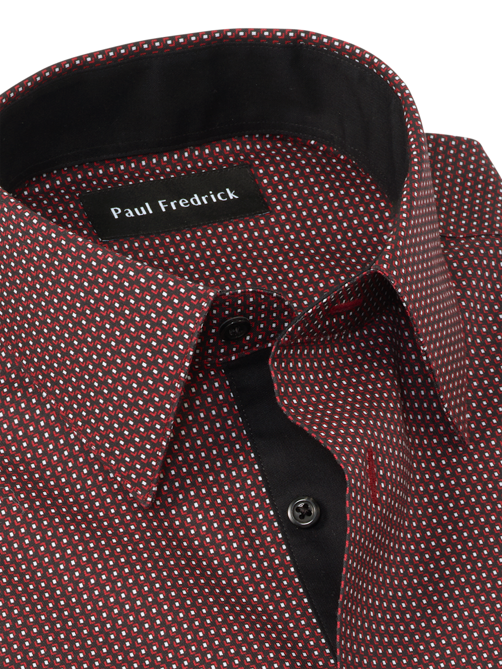 Alternate Image of Comfort Stretch Non-iron Geometric Dress Shirt With Contrast Trim-6