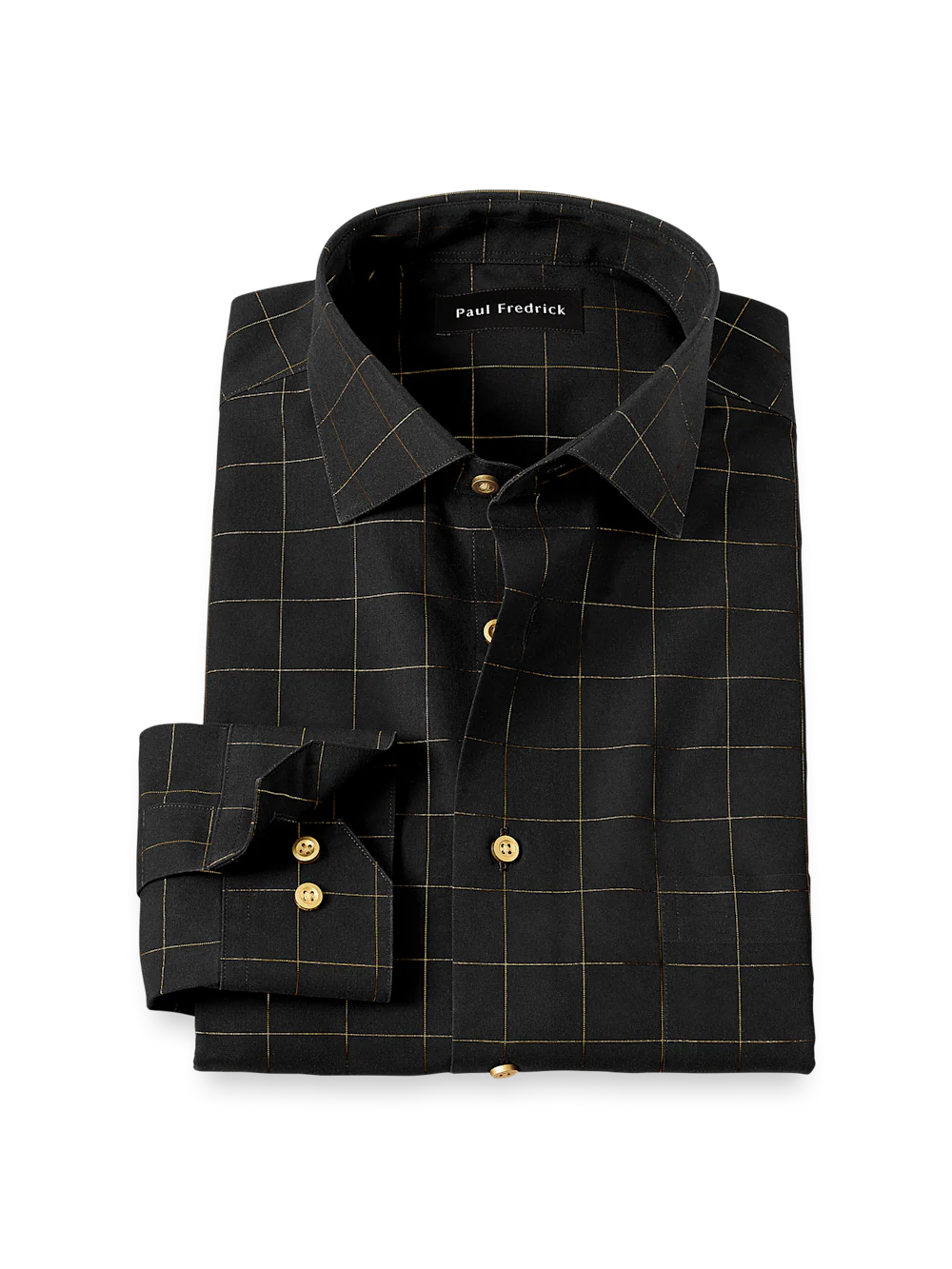 Product Image of Comfort Stretch Non-iron Check Dress Shirt-Black