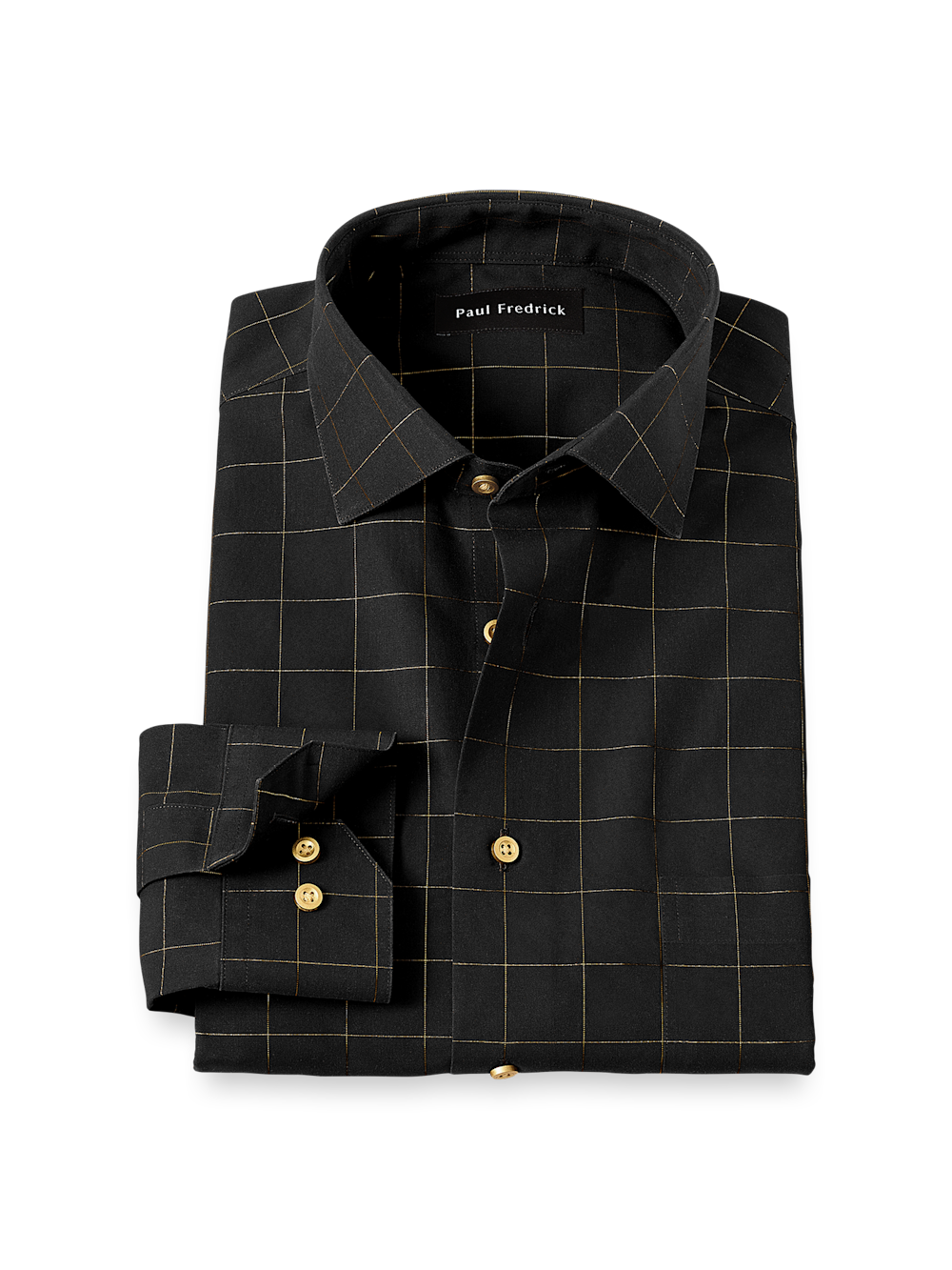 Product Image of Comfort Stretch Non-iron Check Dress Shirt-Black