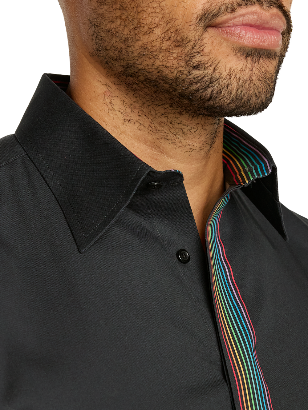 Alternate Image of Comfort Stretch Non-iron Solid Dress Shirt With Contrast Trim-2