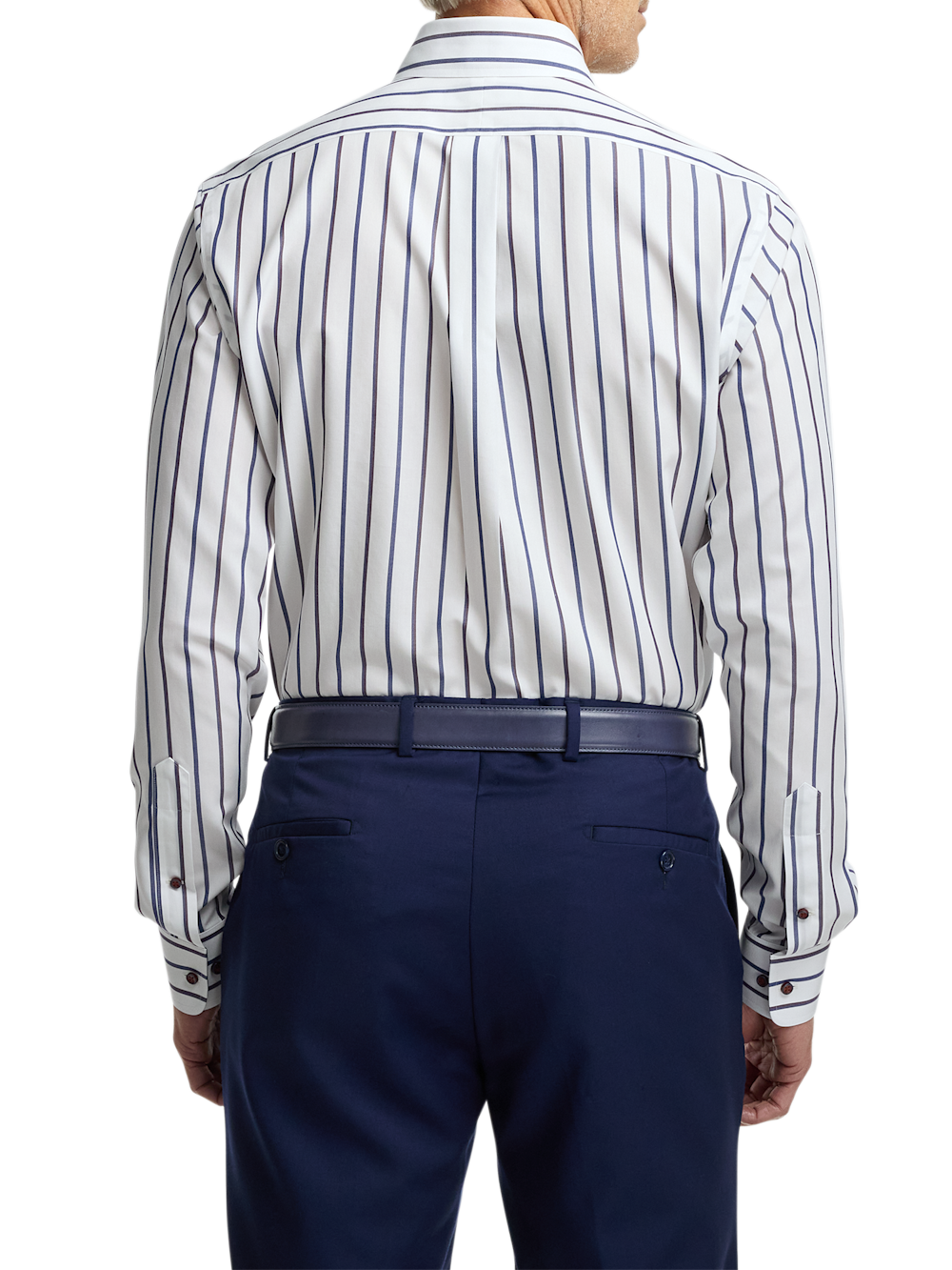 Alternate Image of Comfort Stretch Non-iron Stripe Dress Shirt With Contrast Trim-4