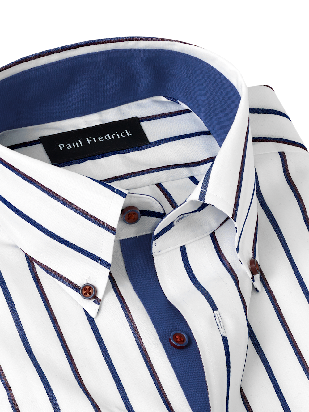 Alternate Image of Comfort Stretch Non-iron Stripe Dress Shirt With Contrast Trim-6