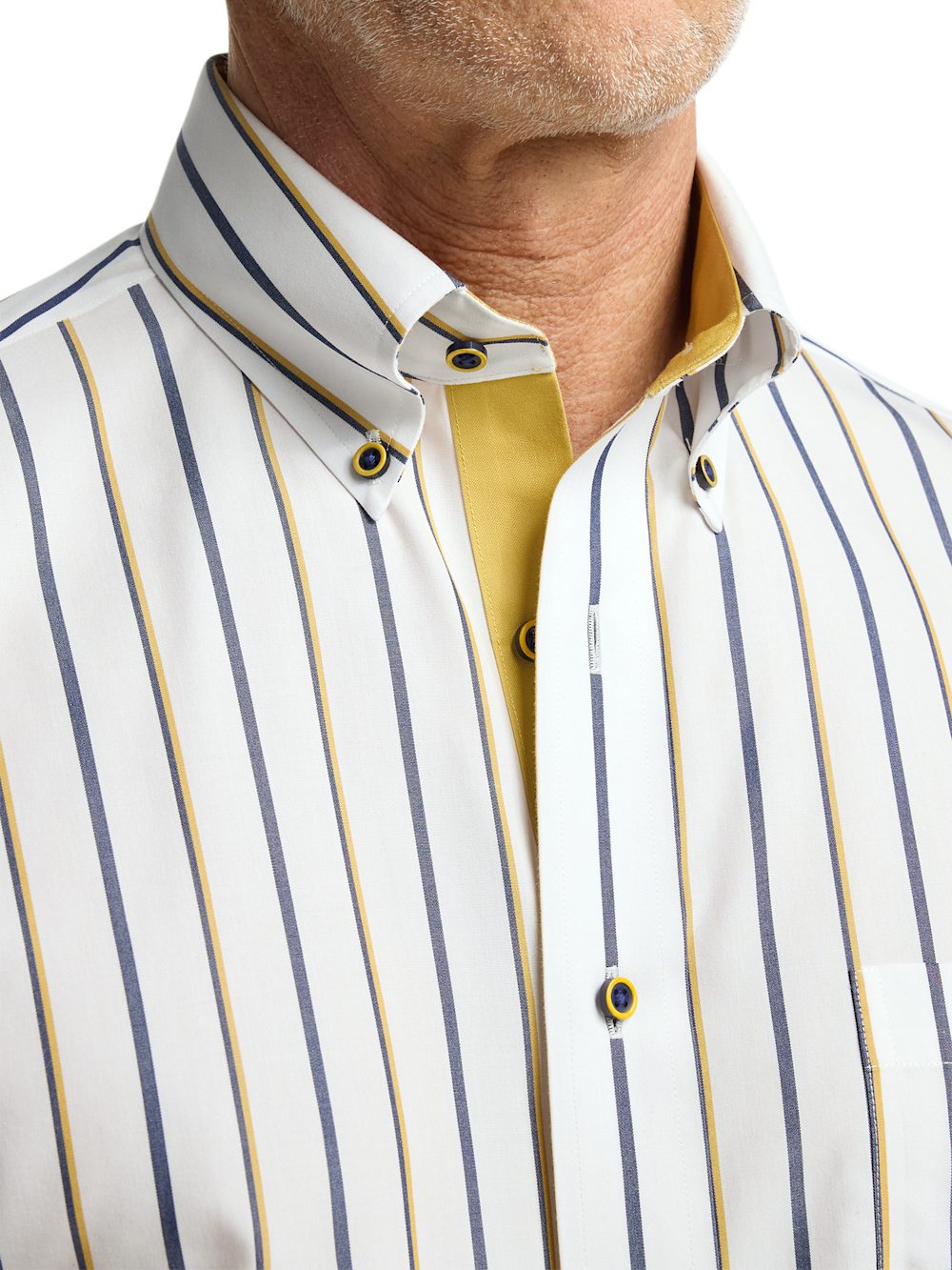 Alternate Image of Comfort Stretch Non-iron Stripe Dress Shirt With Contrast Trim-2