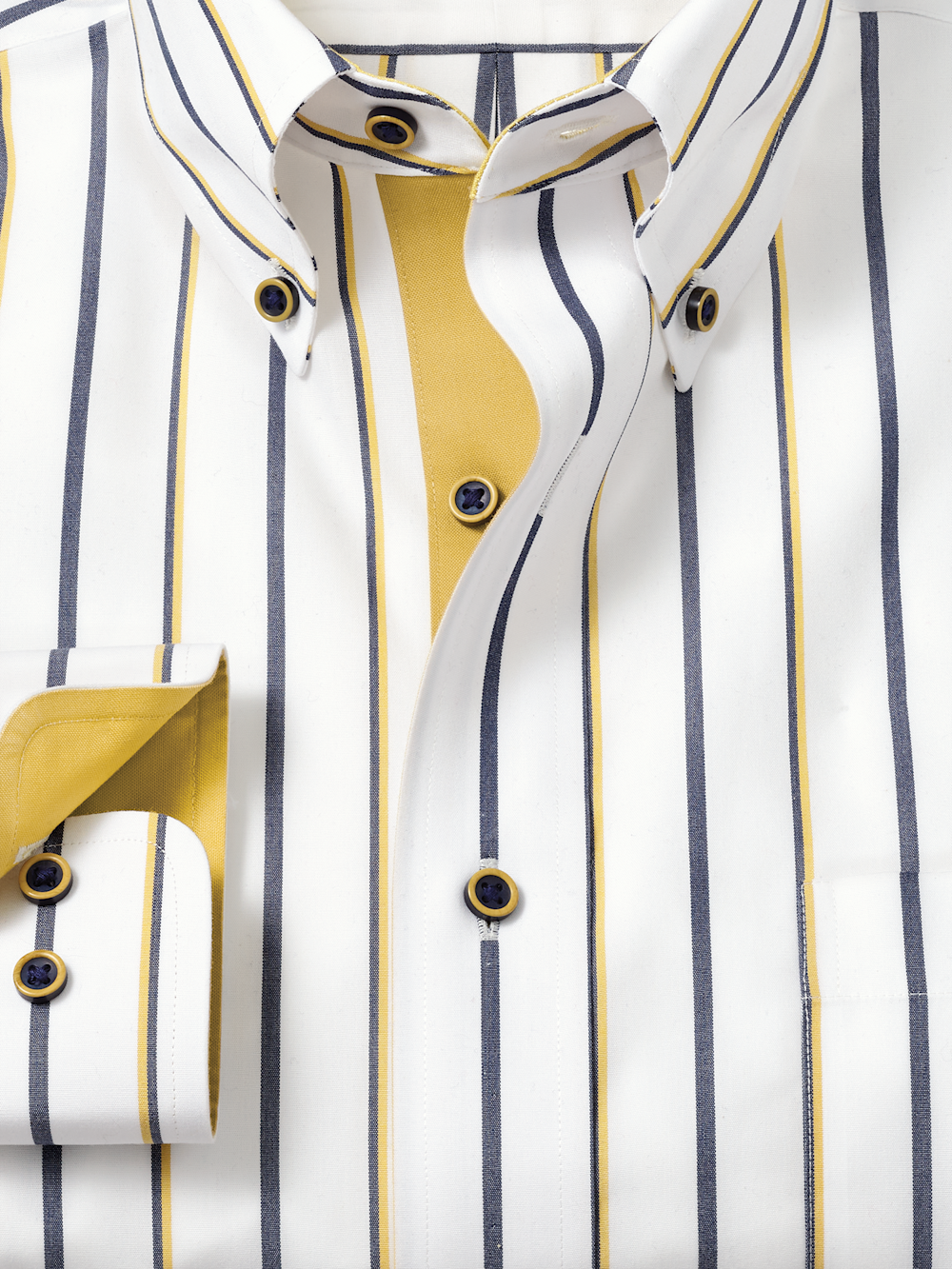 Alternate Image of Comfort Stretch Non-iron Stripe Dress Shirt With Contrast Trim-5