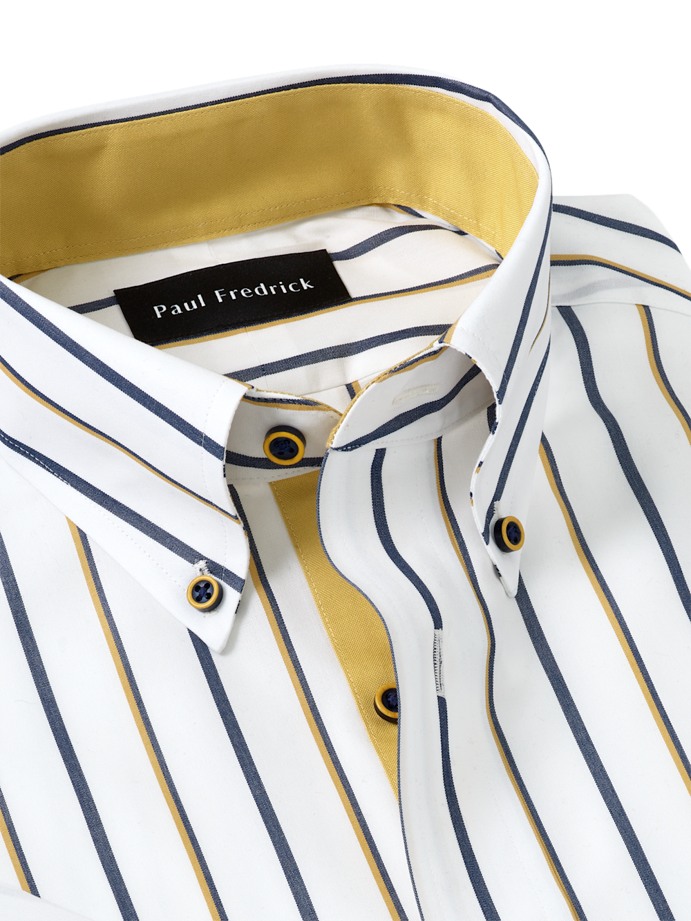 Alternate Image of Comfort Stretch Non-iron Stripe Dress Shirt With Contrast Trim-6