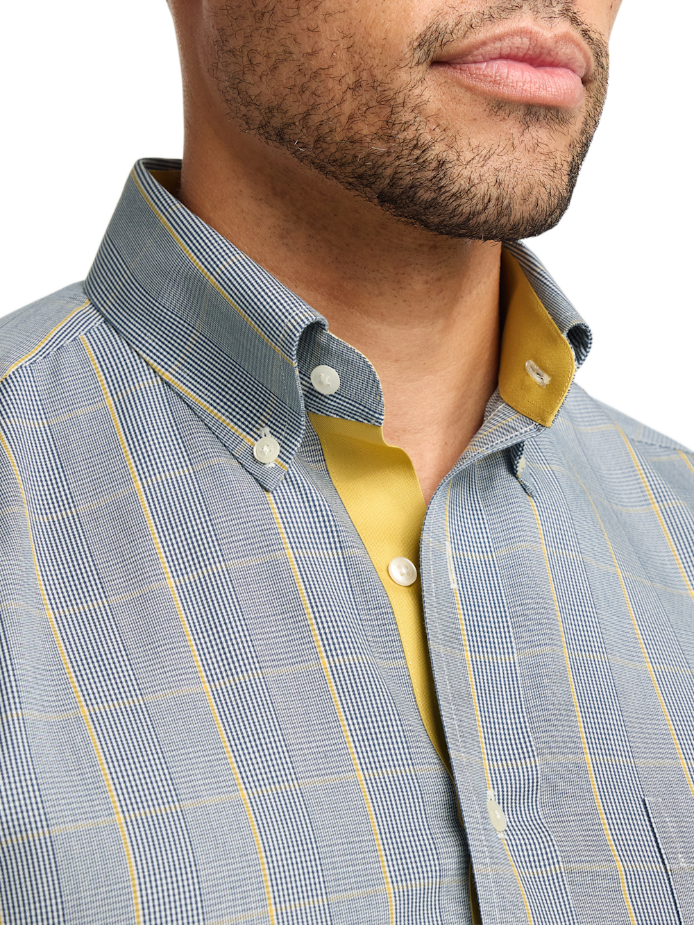 Alternate Image of Comfort Stretch Non-iron Plaid Dress Shirt With Contrast Trim-2