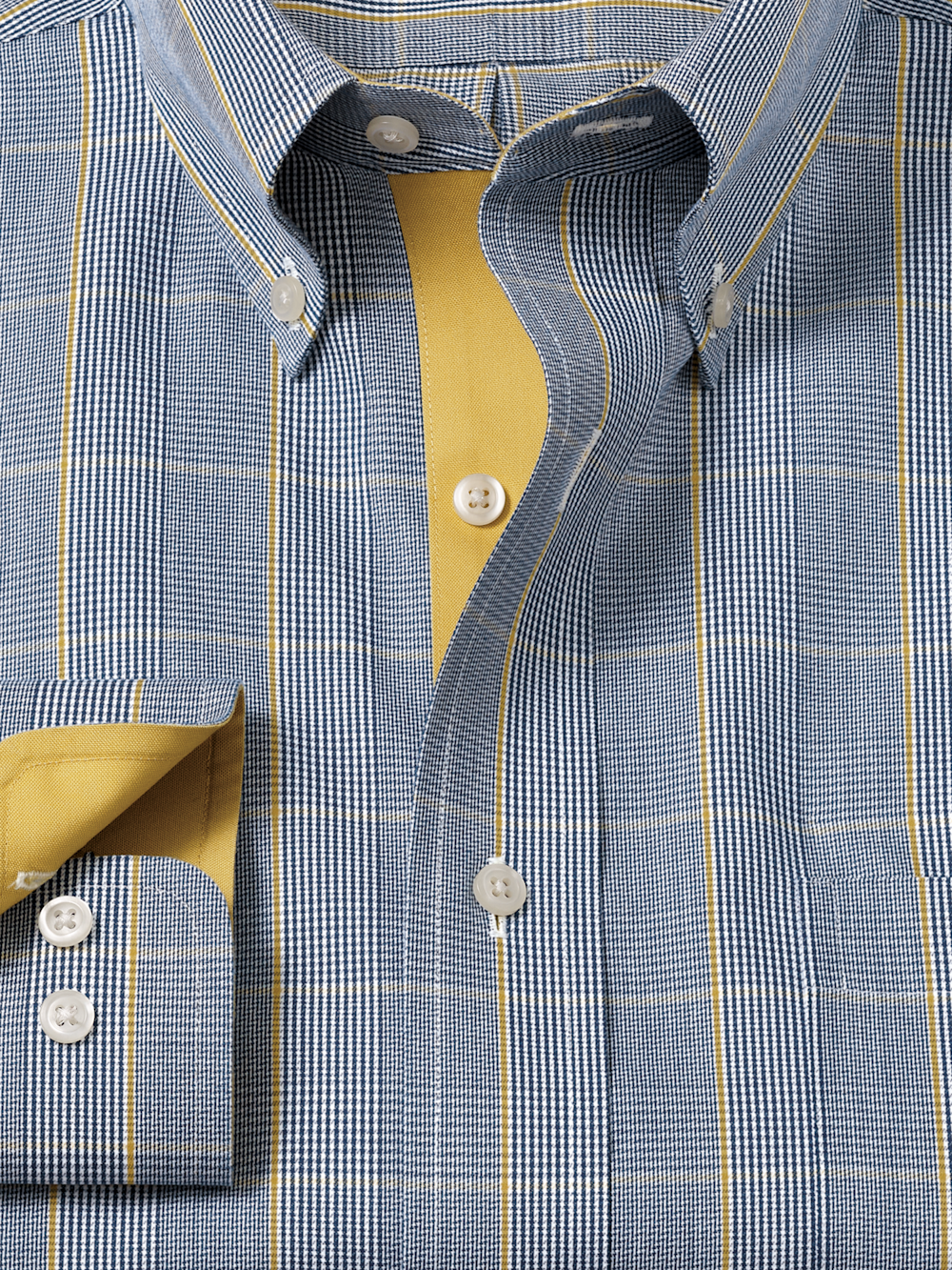 Alternate Image of Comfort Stretch Non-iron Plaid Dress Shirt With Contrast Trim-5