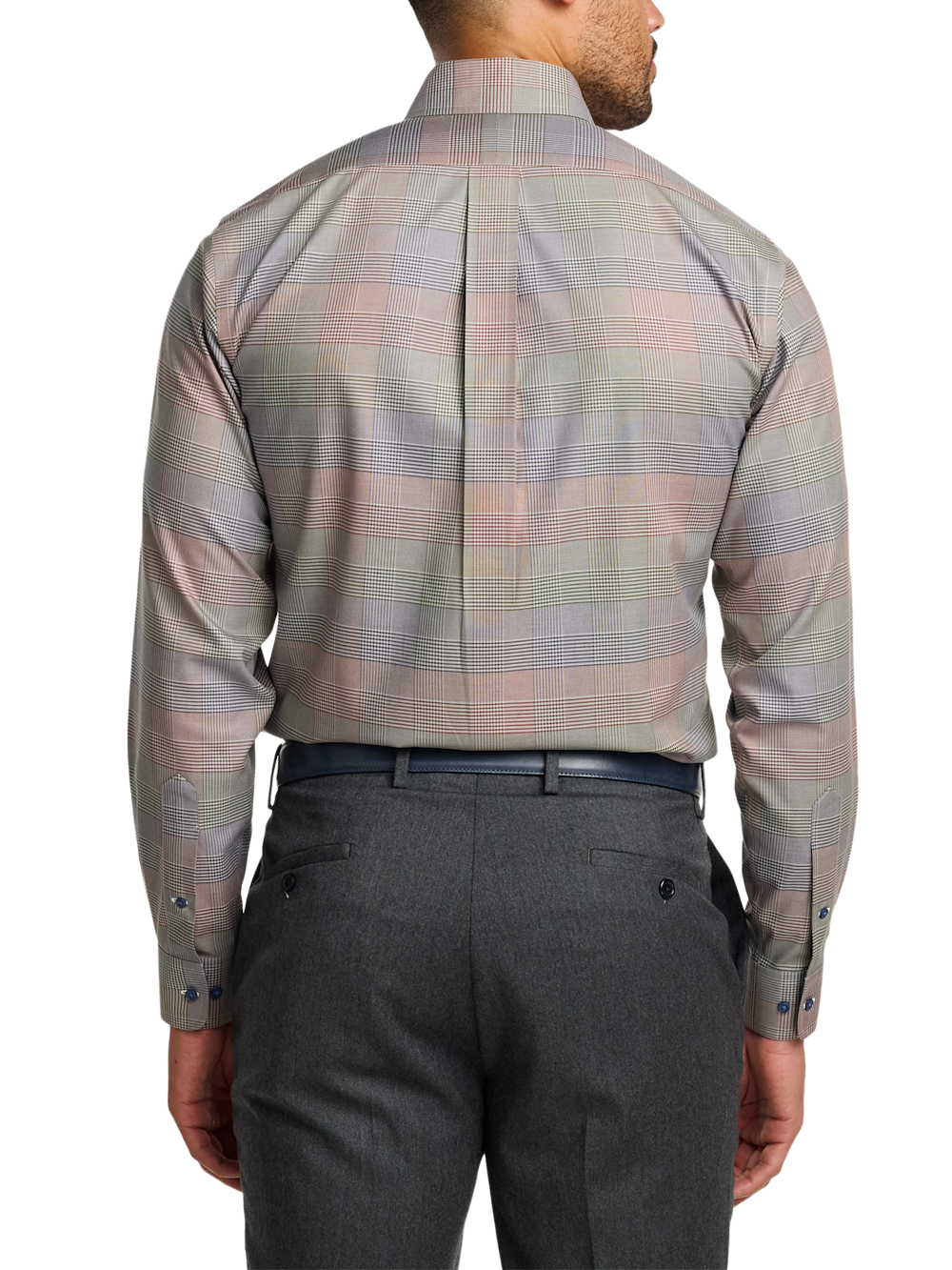 Alternate Image of Comfort Stretch Non-iron Plaid Dress Shirt With Contrast Trim-4