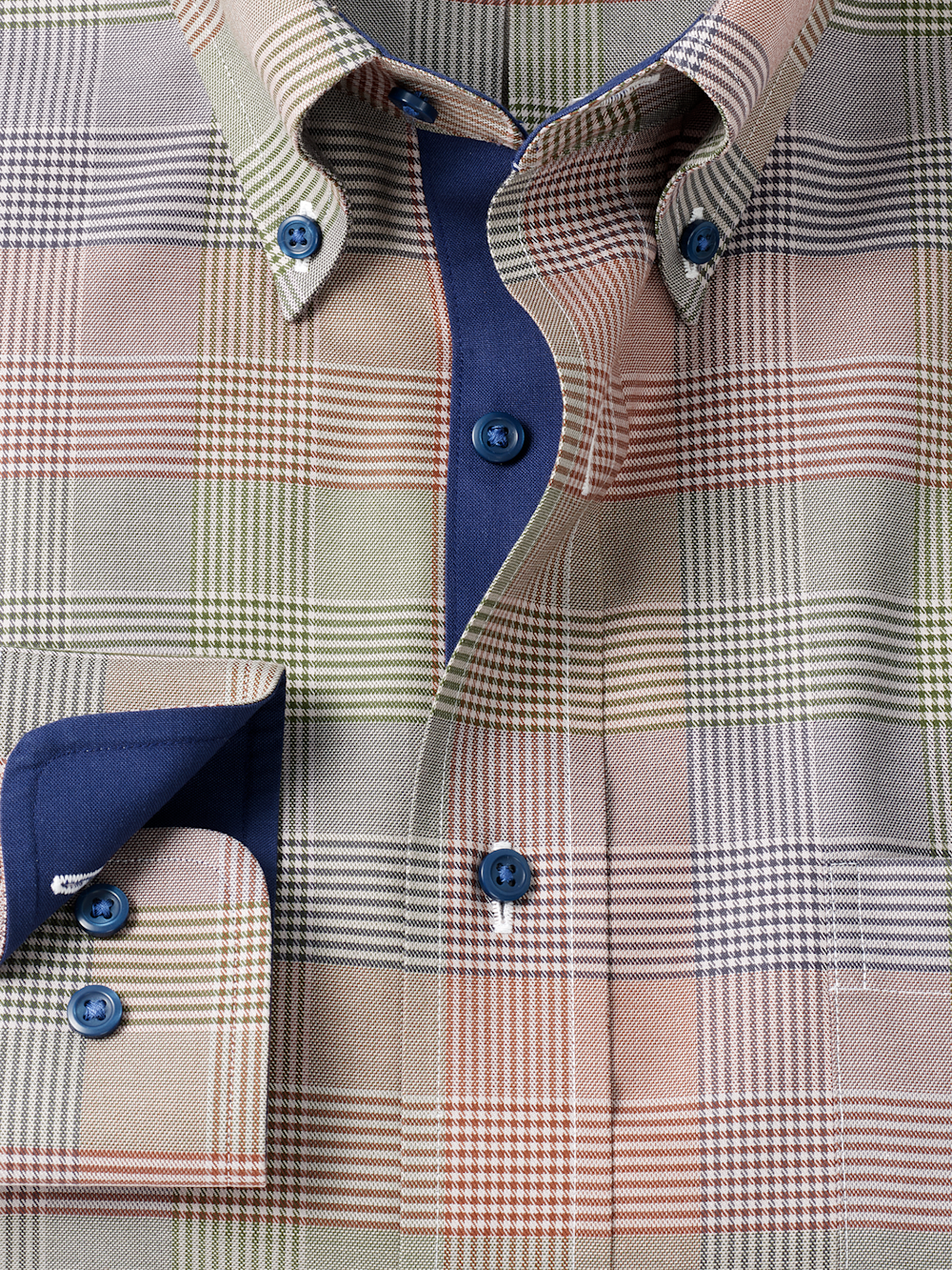 Alternate Image of Comfort Stretch Non-iron Plaid Dress Shirt With Contrast Trim-5