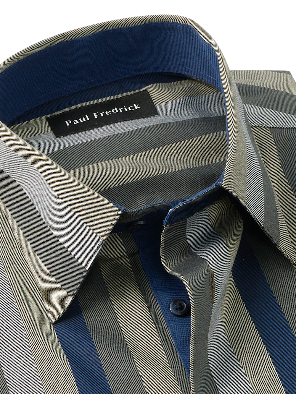 Alternate Image of Comfort Stretch Non-iron Stripe Dress Shirt With Contrast Trim-6