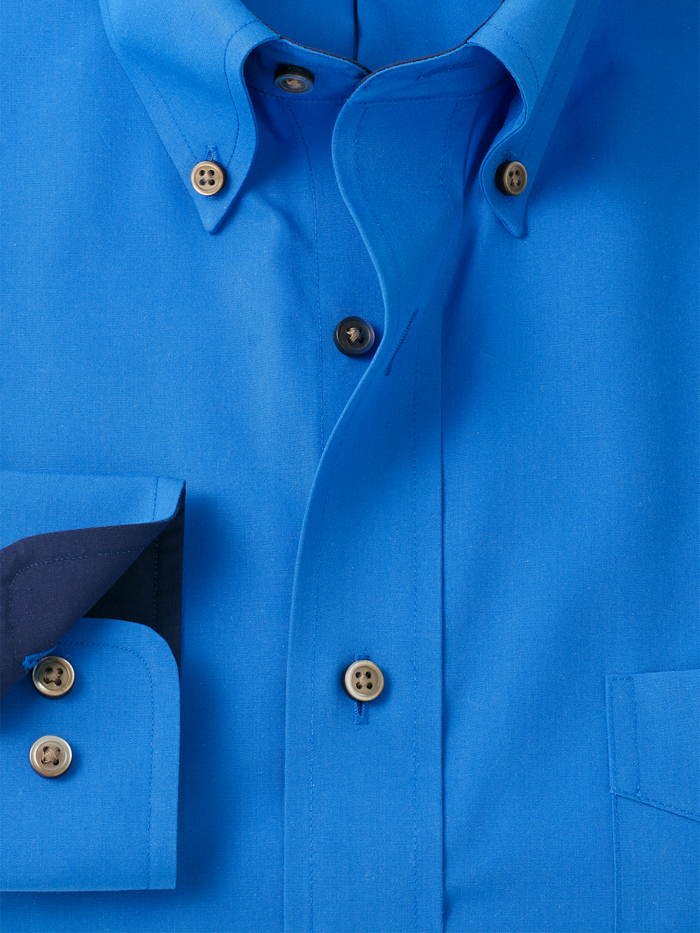 Alternate Image of Non-iron Cotton Solid Dress Shirt With Contrast Trim-5