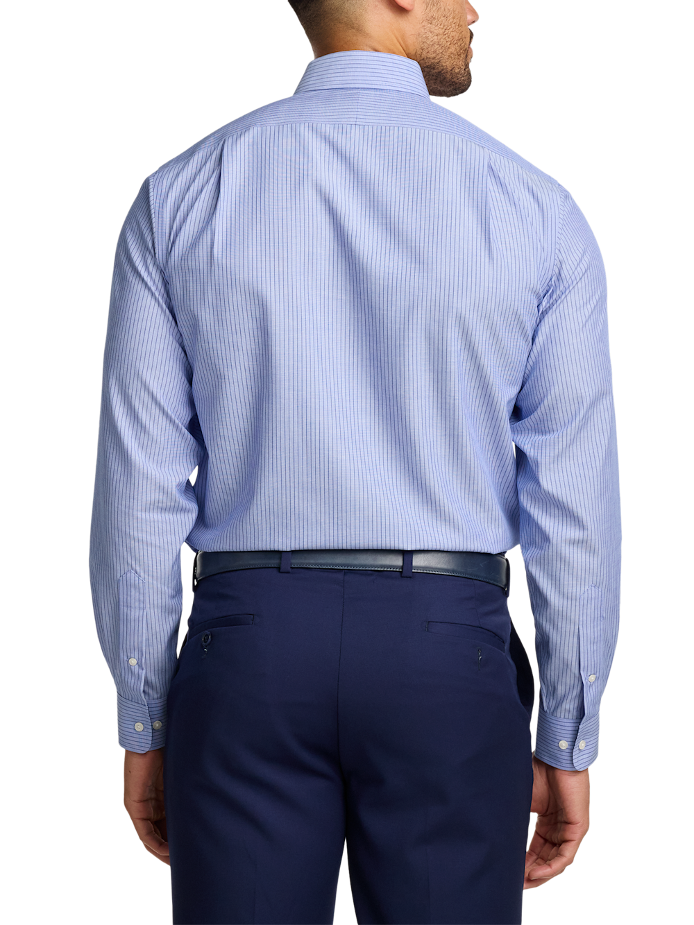 Alternate Image of Non-iron Cotton Stripe Dress Shirt With Contrast Trim-4