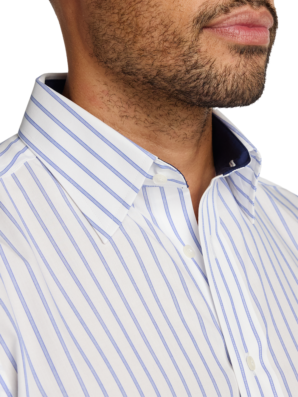 Alternate Image of Non-iron Cotton Stripe Dress Shirt With Contrast Trim-2