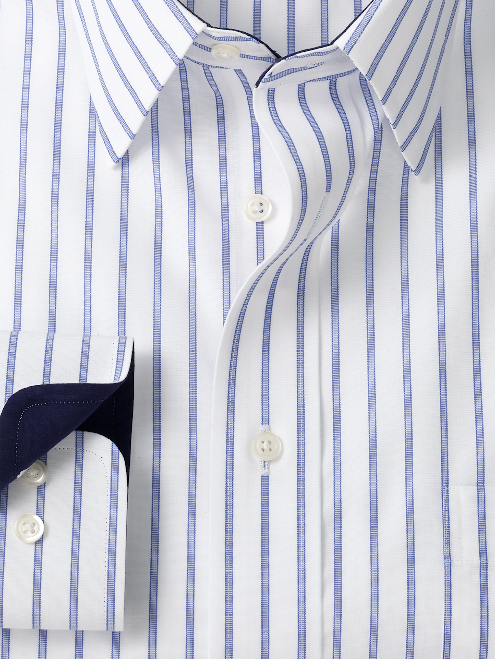 Alternate Image of Non-iron Cotton Stripe Dress Shirt With Contrast Trim-5