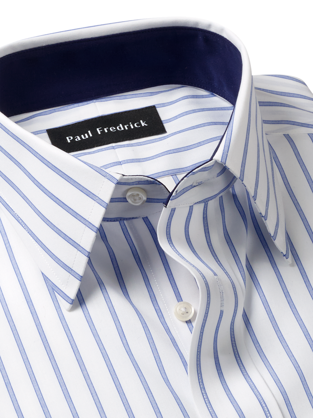 Alternate Image of Non-iron Cotton Stripe Dress Shirt With Contrast Trim-6