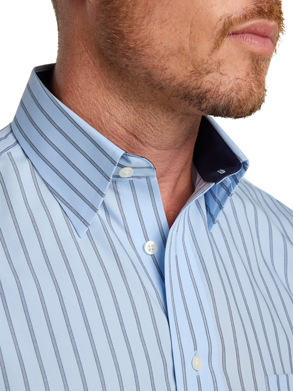 Alternate Image of Non-iron Cotton Stripe Dress Shirt With Contrast Trim-2