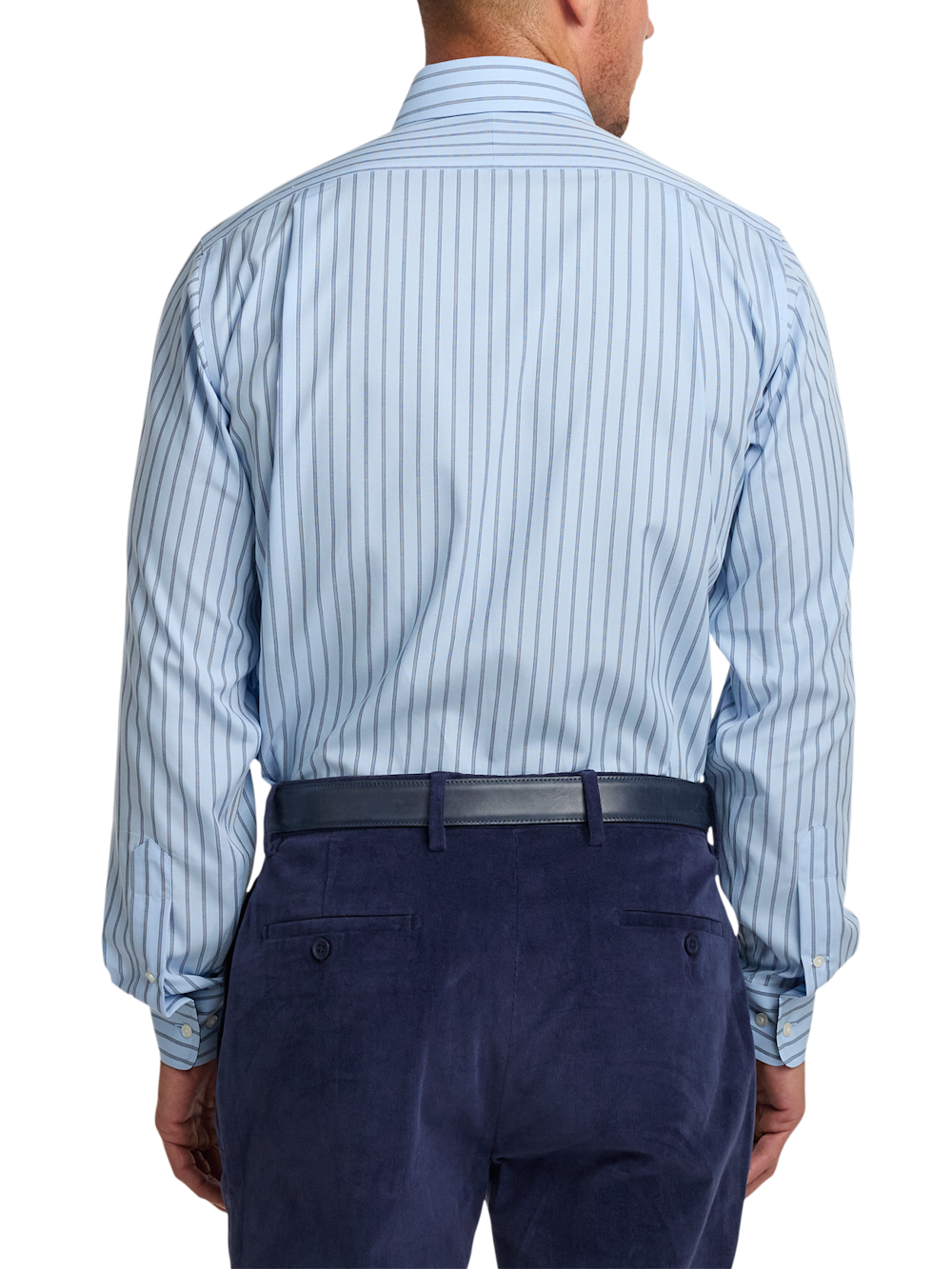 Alternate Image of Non-iron Cotton Stripe Dress Shirt With Contrast Trim-4