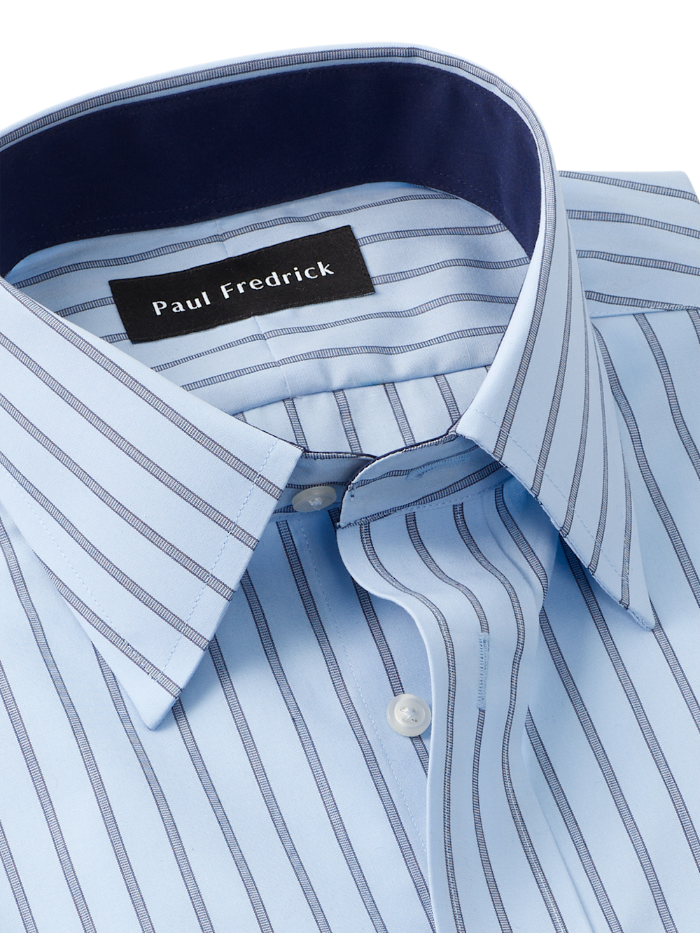 Alternate Image of Non-iron Cotton Stripe Dress Shirt With Contrast Trim-6