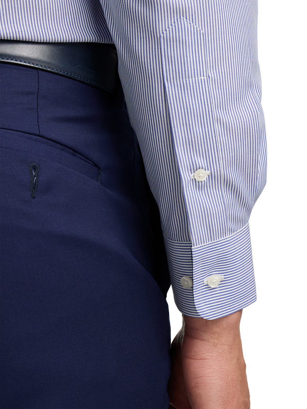 Alternate Image of Non-iron Cotton Stripe Dress Shirt With Contrast Trim-3