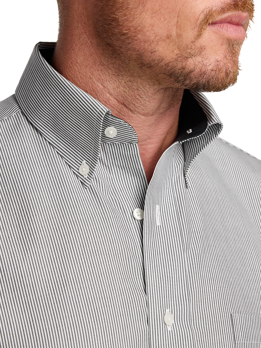 Alternate Image of Non-iron Cotton Stripe Dress Shirt With Contrast Trim-2