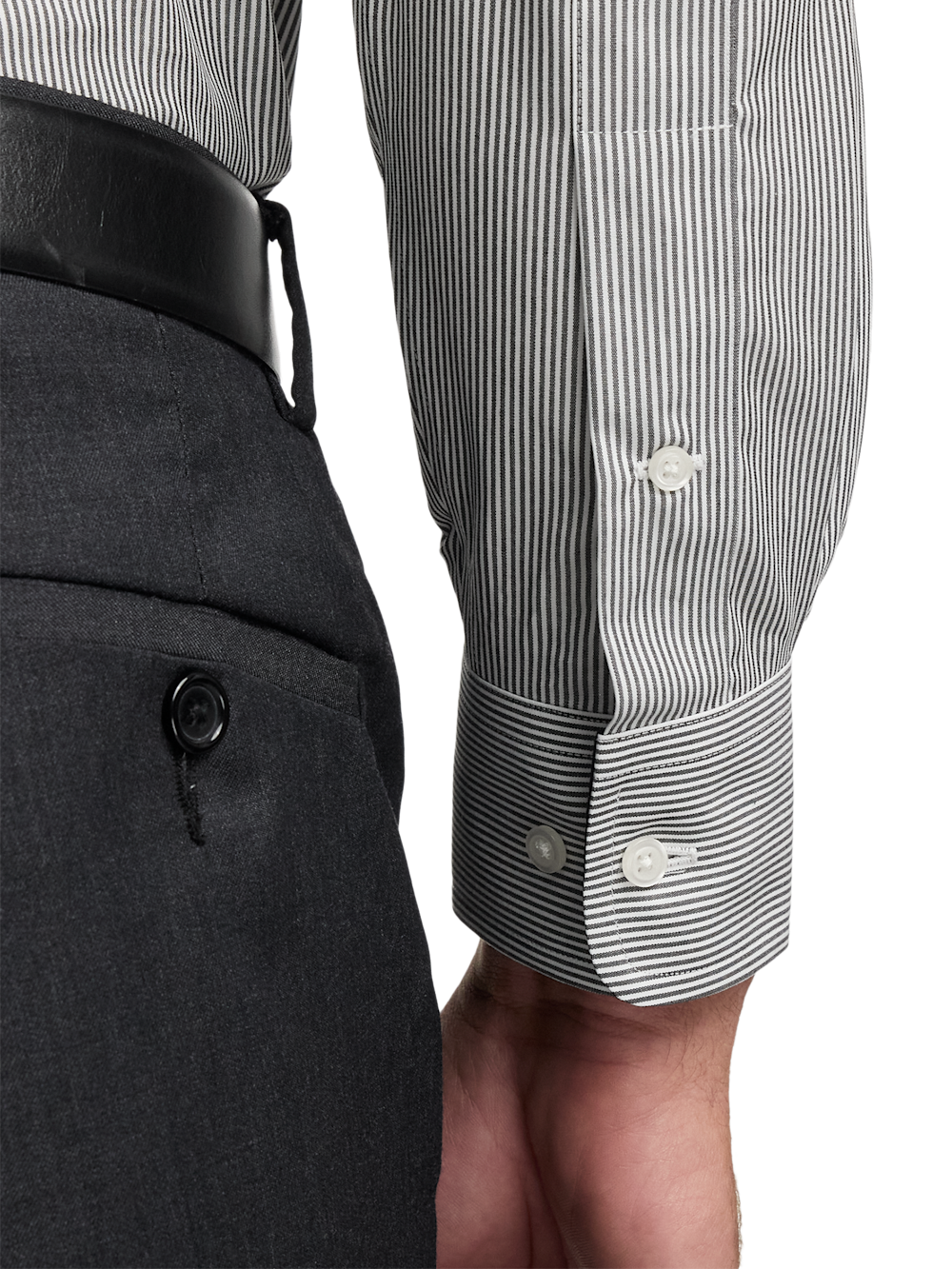 Alternate Image of Non-iron Cotton Stripe Dress Shirt With Contrast Trim-3