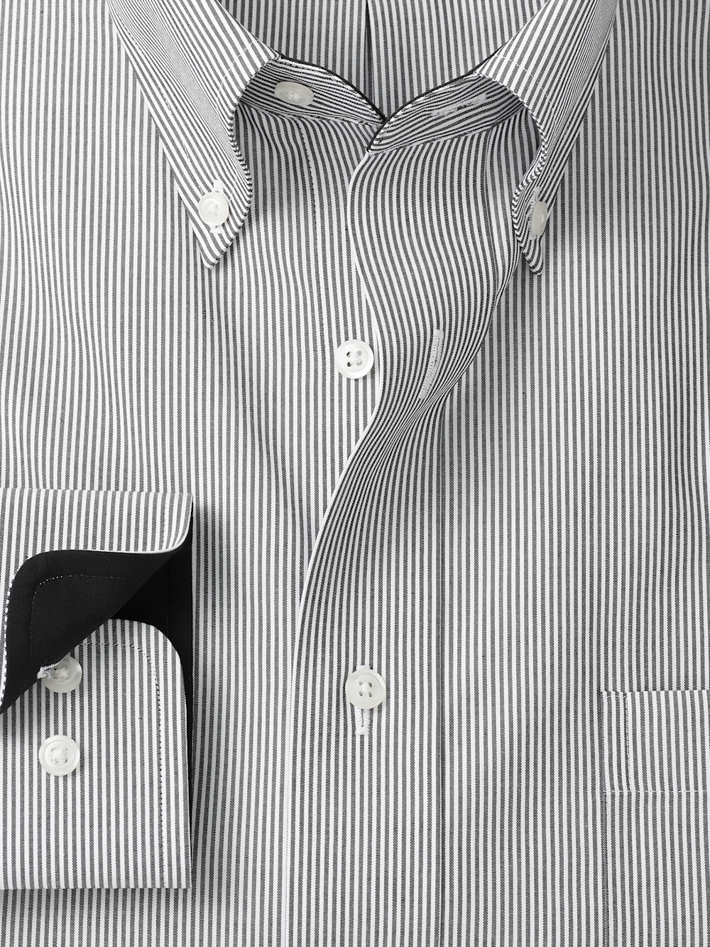 Alternate Image of Non-iron Cotton Stripe Dress Shirt With Contrast Trim-5