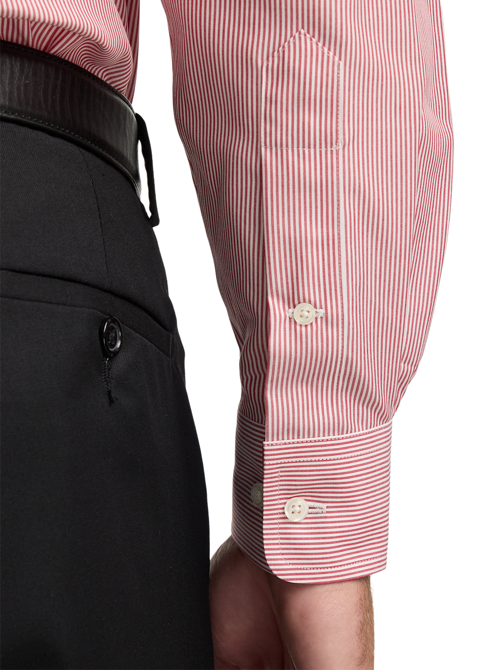 Alternate Image of Non-iron Cotton Stripe Dress Shirt With Contrast Trim-3