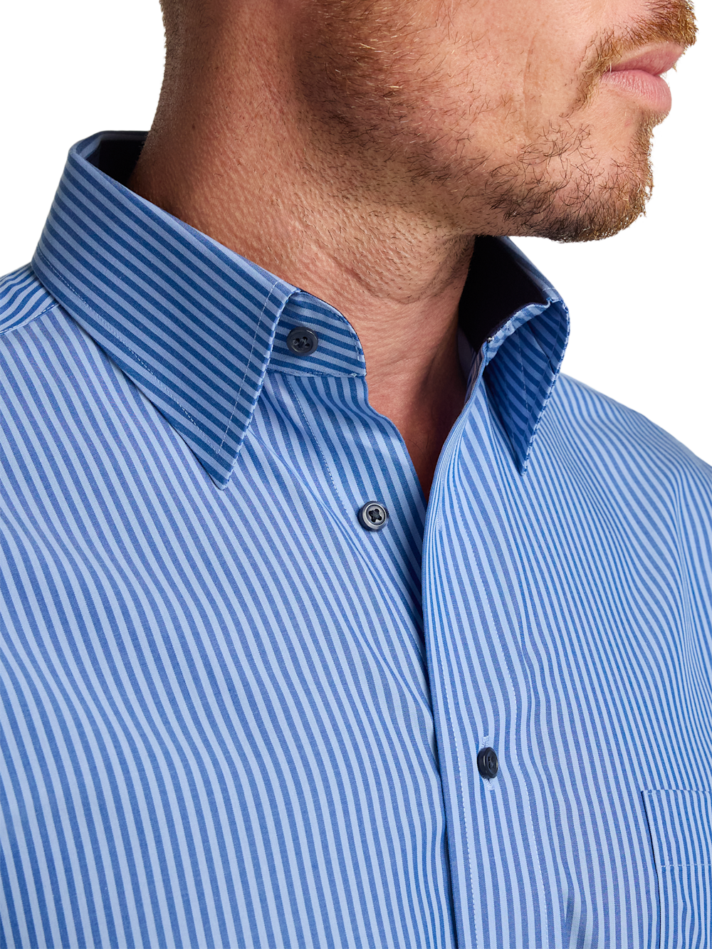 Alternate Image of Non-iron Cotton Stripe Dress Shirt With Contrast Trim-2