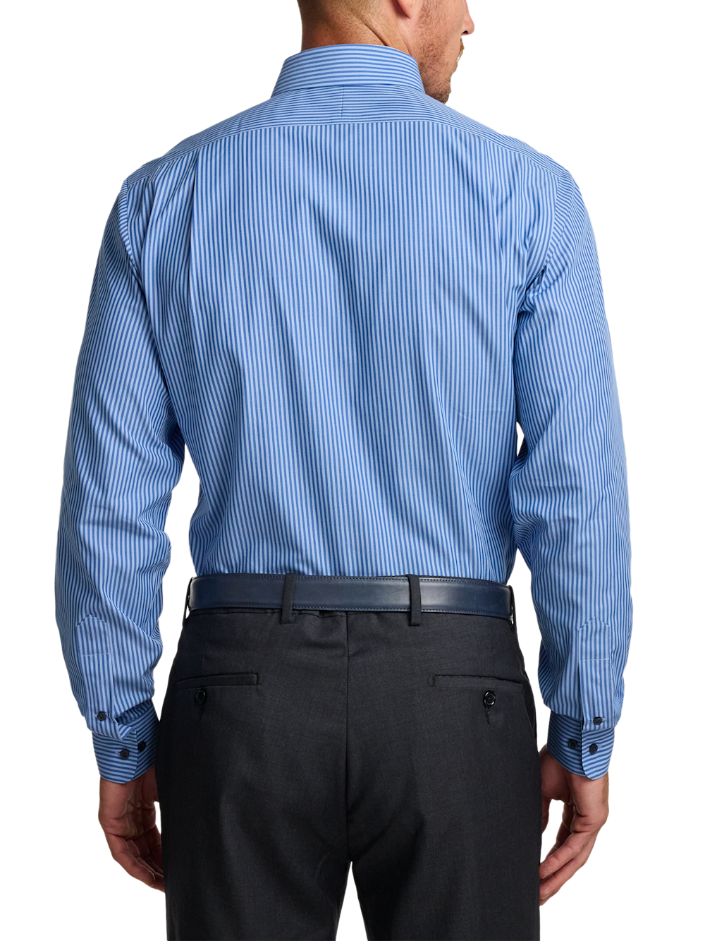 Alternate Image of Non-iron Cotton Stripe Dress Shirt With Contrast Trim-4