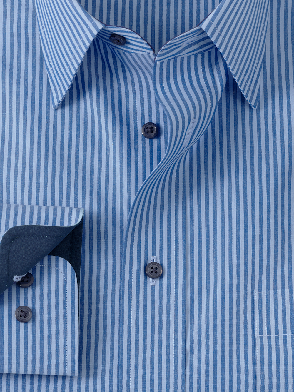 Alternate Image of Non-iron Cotton Stripe Dress Shirt With Contrast Trim-5
