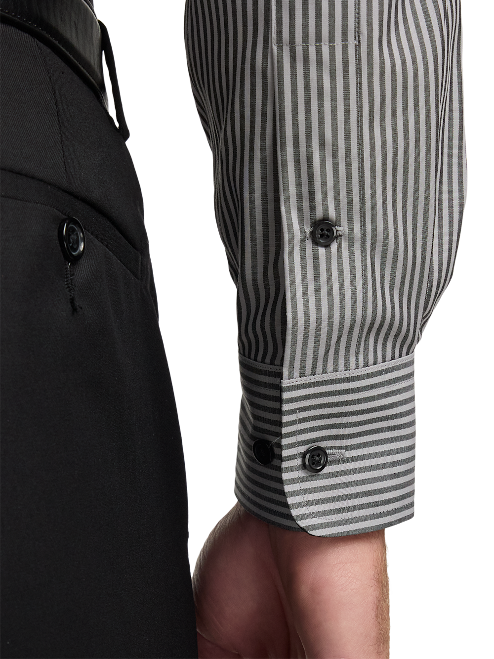 Alternate Image of Non-iron Cotton Stripe Dress Shirt With Contrast Trim-3