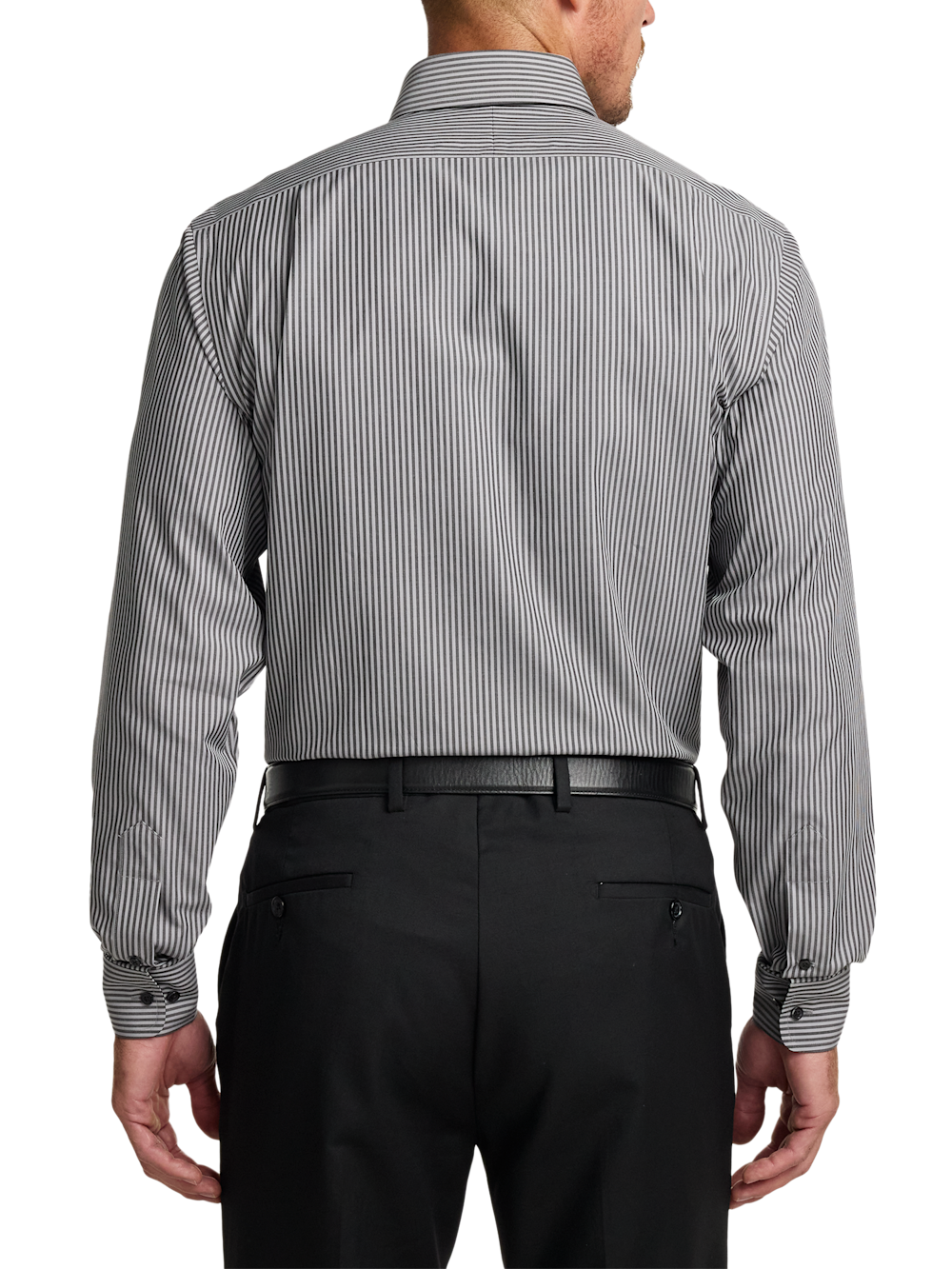 Alternate Image of Non-iron Cotton Stripe Dress Shirt With Contrast Trim-4
