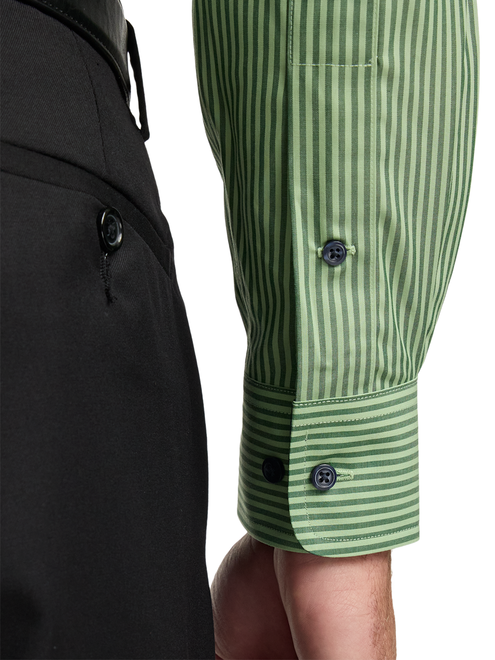 Alternate Image of Non-iron Cotton Stripe Dress Shirt With Contrast Trim-3
