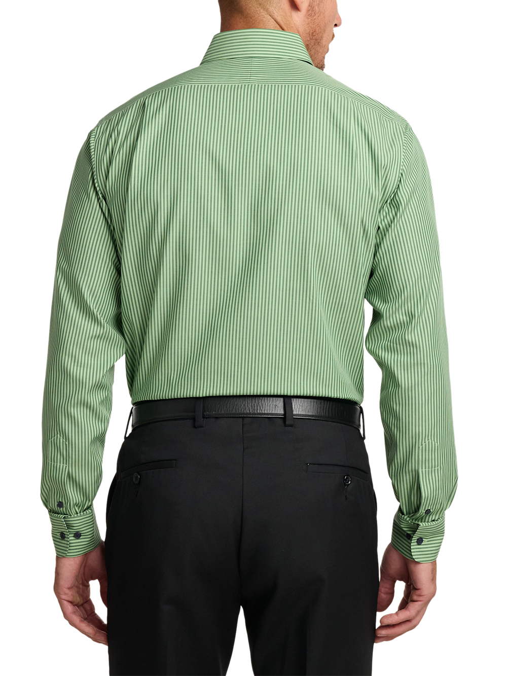 Alternate Image of Non-iron Cotton Stripe Dress Shirt With Contrast Trim-4