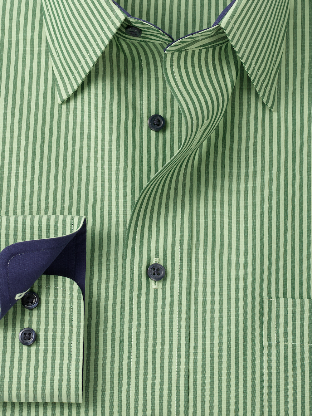 Alternate Image of Non-iron Cotton Stripe Dress Shirt With Contrast Trim-5
