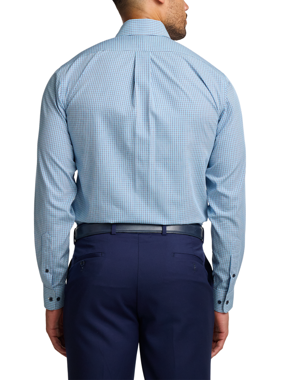 Alternate Image of Non-iron Cotton Check Dress Shirt With Contrast Trim-4