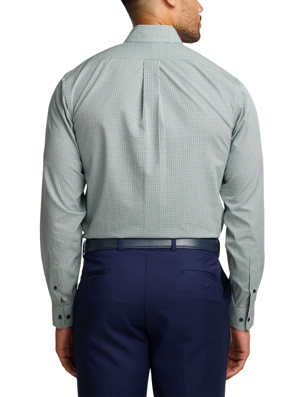 Alternate Image of Non-iron Cotton Check Dress Shirt With Contrast Trim-4