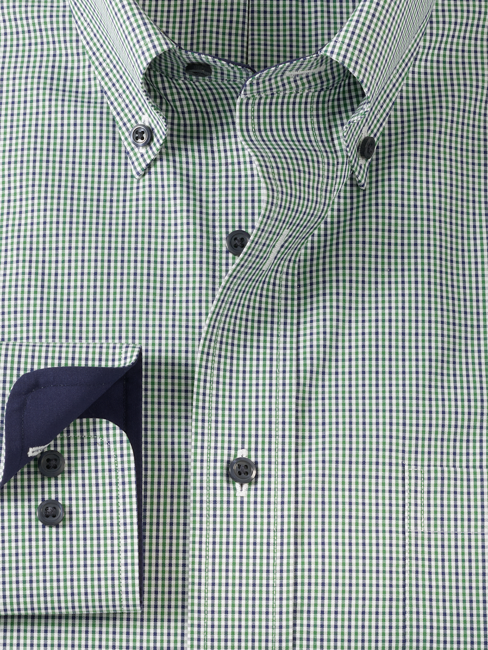 Alternate Image of Non-iron Cotton Check Dress Shirt With Contrast Trim-5