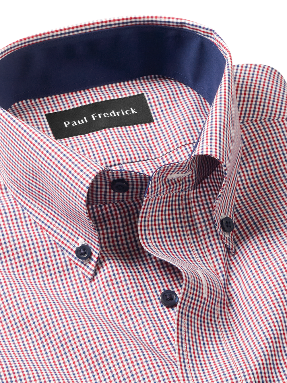 Alternate Image of Non-iron Cotton Check Dress Shirt With Contrast Trim-6