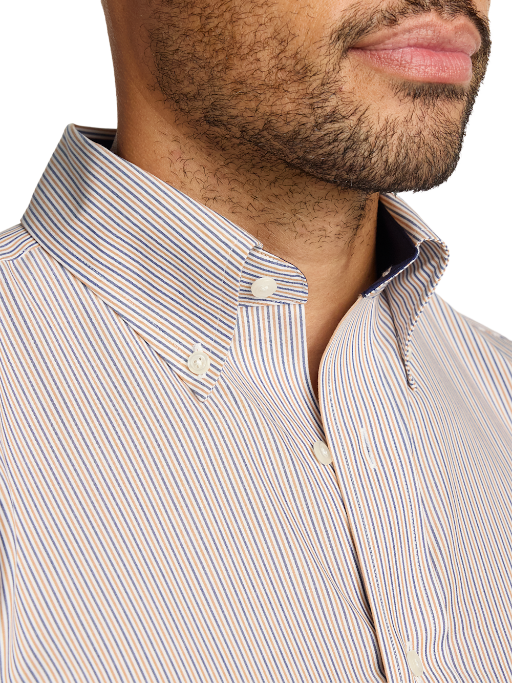 Alternate Image of Non-iron Cotton Stripe Dress Shirt With Contrast Trim-2