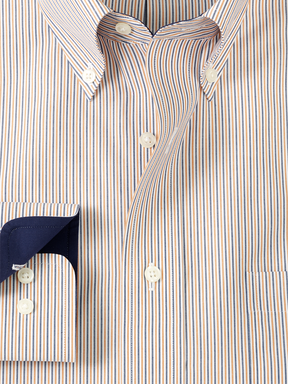 Alternate Image of Non-iron Cotton Stripe Dress Shirt With Contrast Trim-5