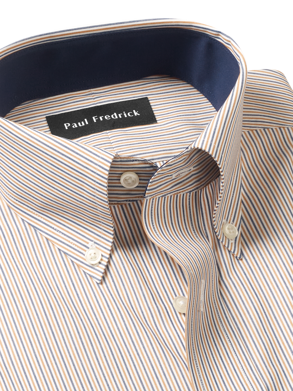 Alternate Image of Non-iron Cotton Stripe Dress Shirt With Contrast Trim-6