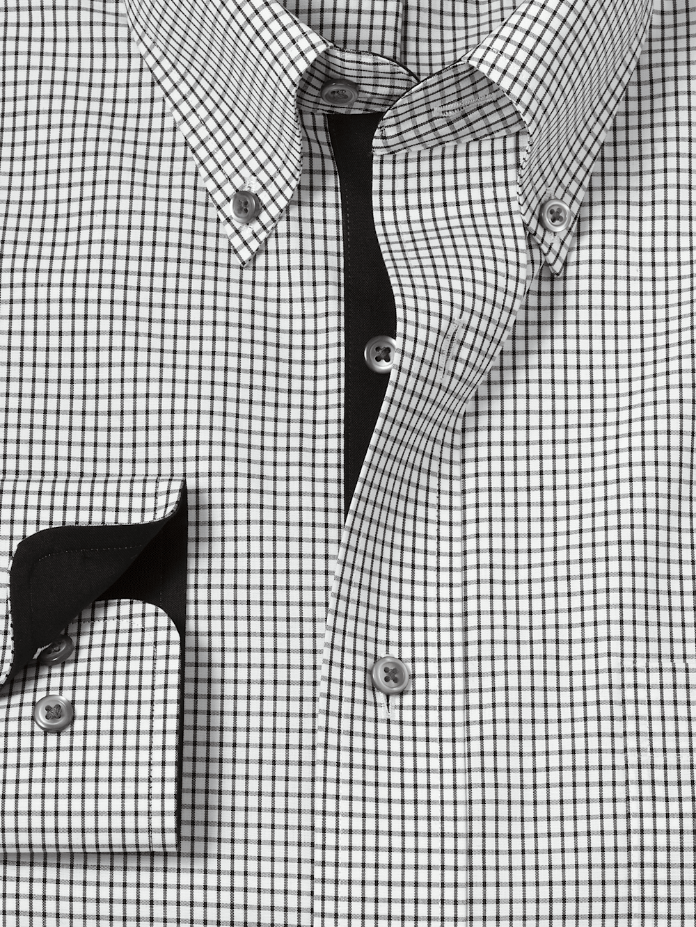Alternate Image of Non-iron Cotton Check Dress Shirt With Contrast Trim-5