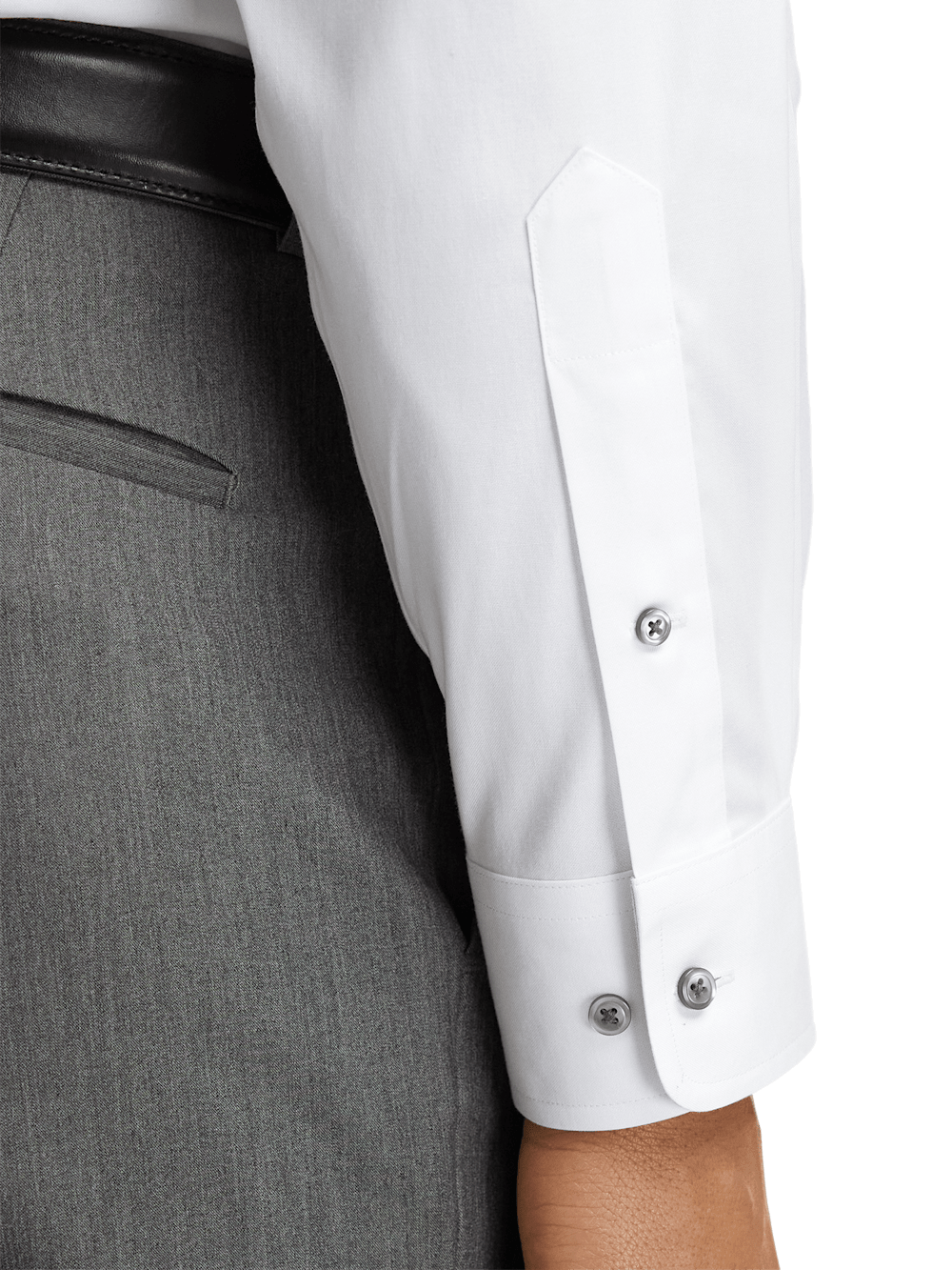 Alternate Image of Comfort Stretch Non-iron Solid Dress Shirt With Contrast Trim-3