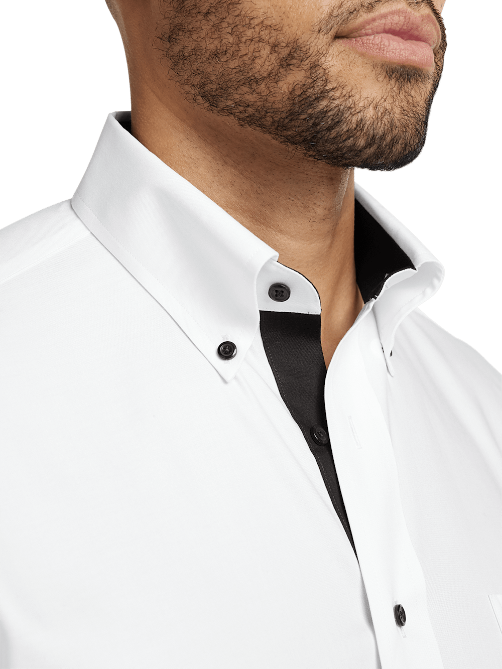 Alternate Image of Comfort Stretch Non-iron Solid Dress Shirt With Contrast Trim-2