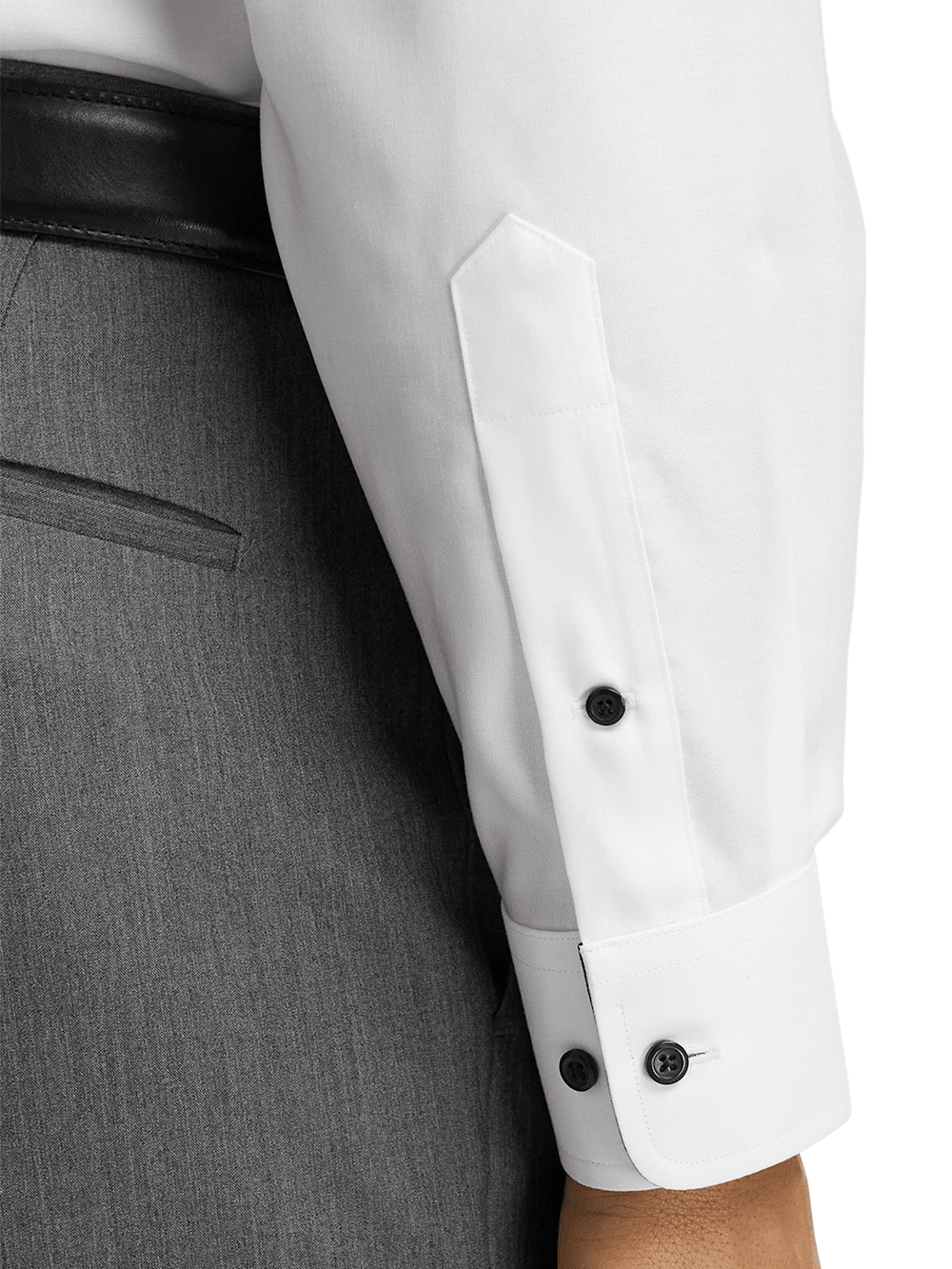 Alternate Image of Comfort Stretch Non-iron Solid Dress Shirt With Contrast Trim-3