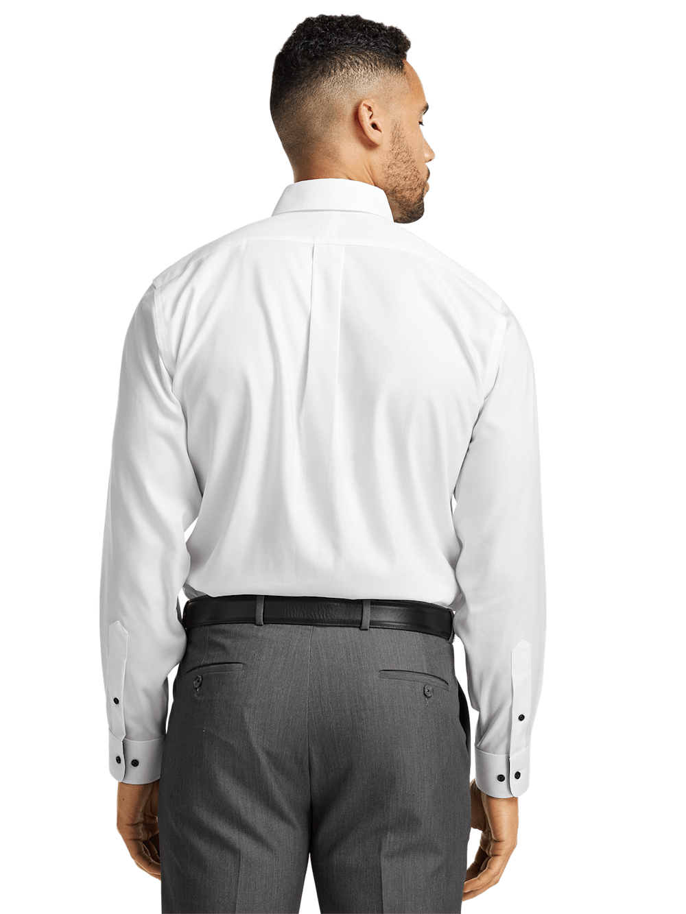 Alternate Image of Comfort Stretch Non-iron Solid Dress Shirt With Contrast Trim-4